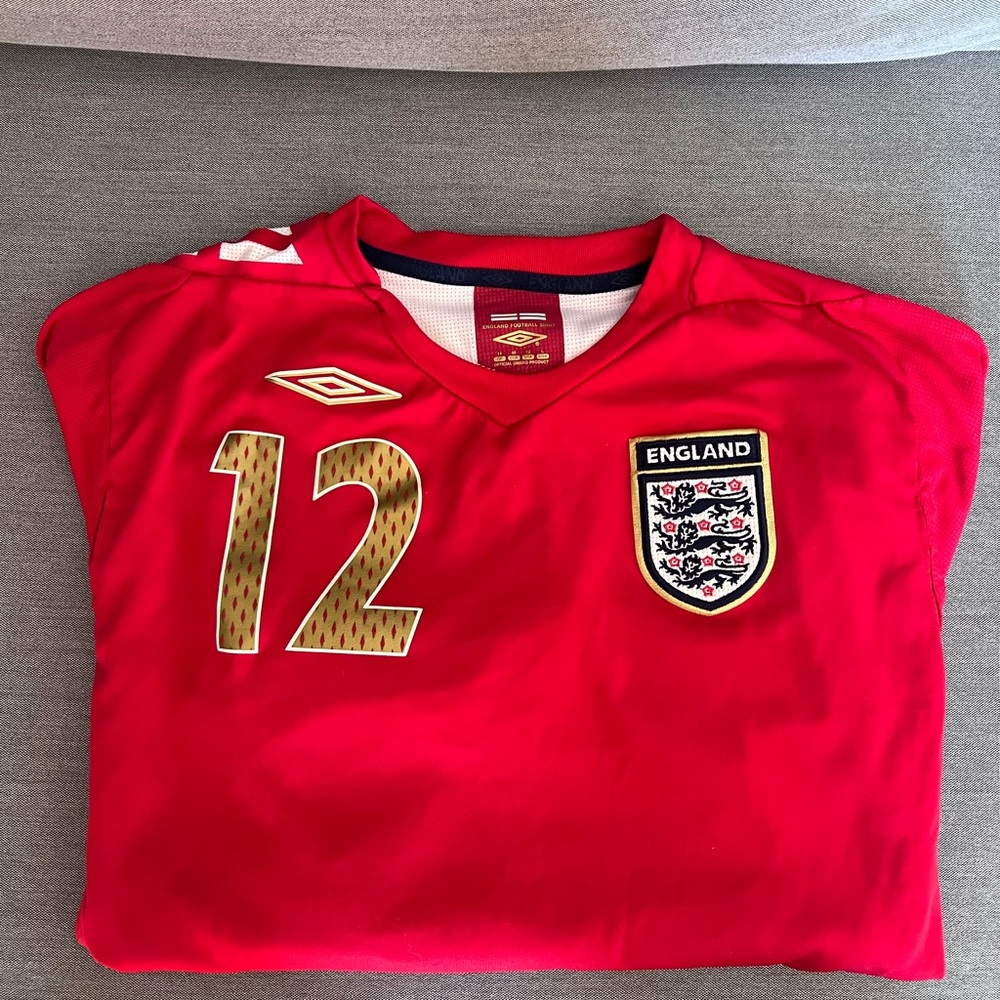 2006 World Cup England Jersey, #12 Campbell, Long-sleeve, Umbro